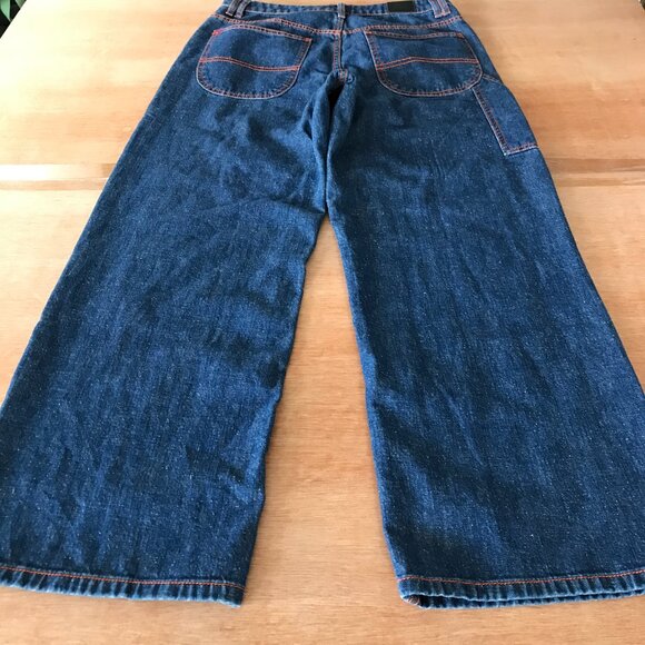 BDG Wide Leg Jeans Women 28 Blue High Rise Stretch Dark Wash Skater Grunge 18226 - Picture 2 of 13